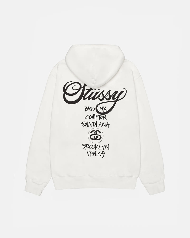 Stussy World Tour Pigment Dyed Hoodie Vita | Sverige PHL-219657